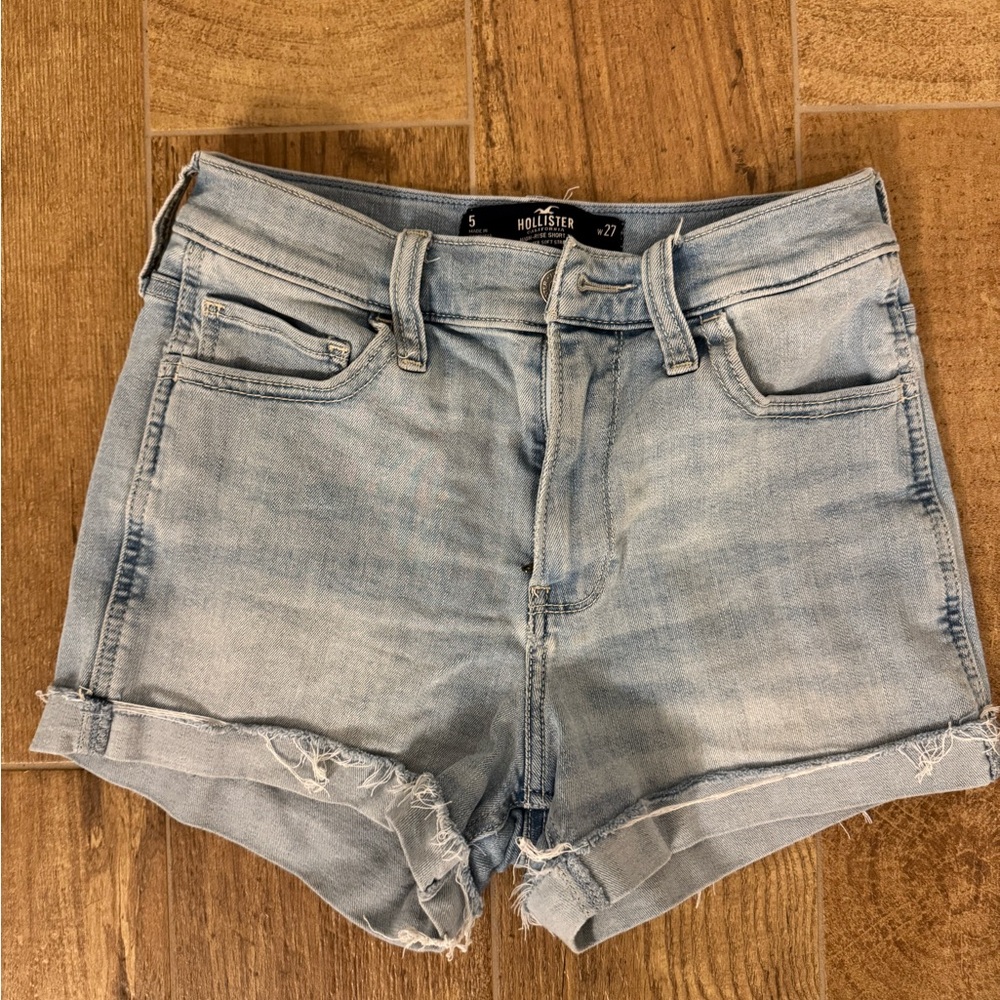 Hollister Women's Faded Blue Jean Shorts